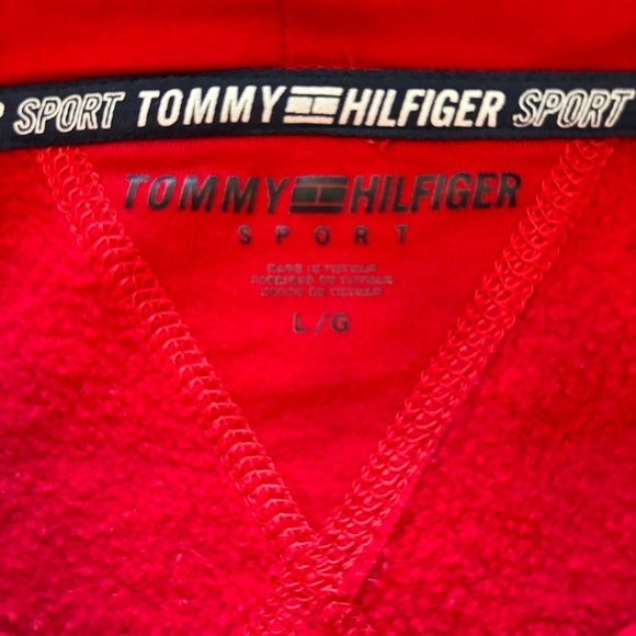 Tommy Hilfiger super soft red funnel neck pullover sweatshirt size L - Picture 9 of 13